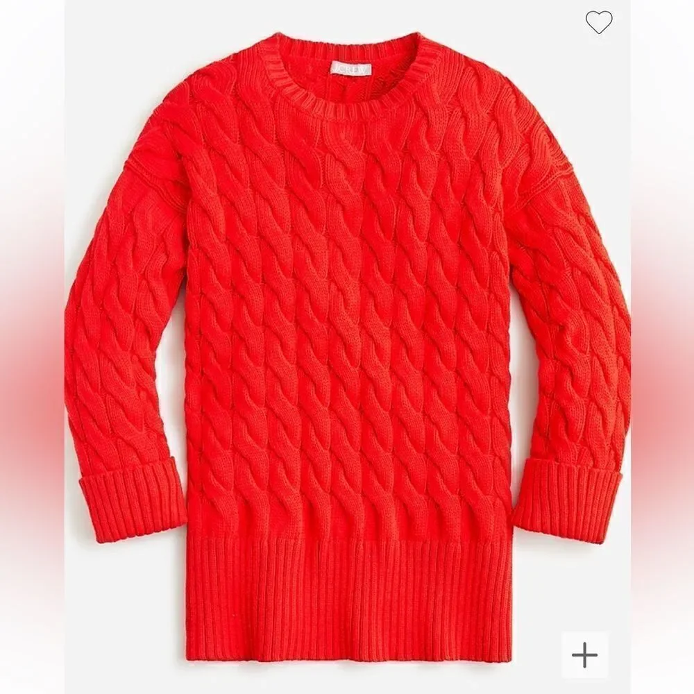 J. CREW Women’s Cable Knit Sweater Sz XS-S in Scarlett